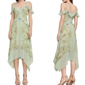 BCBGMaxAzria Linette Whimsical Asymmetrical Hem Midi Dress